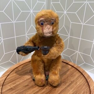 Vintage Battery Monkey Drinking ALPS Trademark Litho Tin Toy , Japan